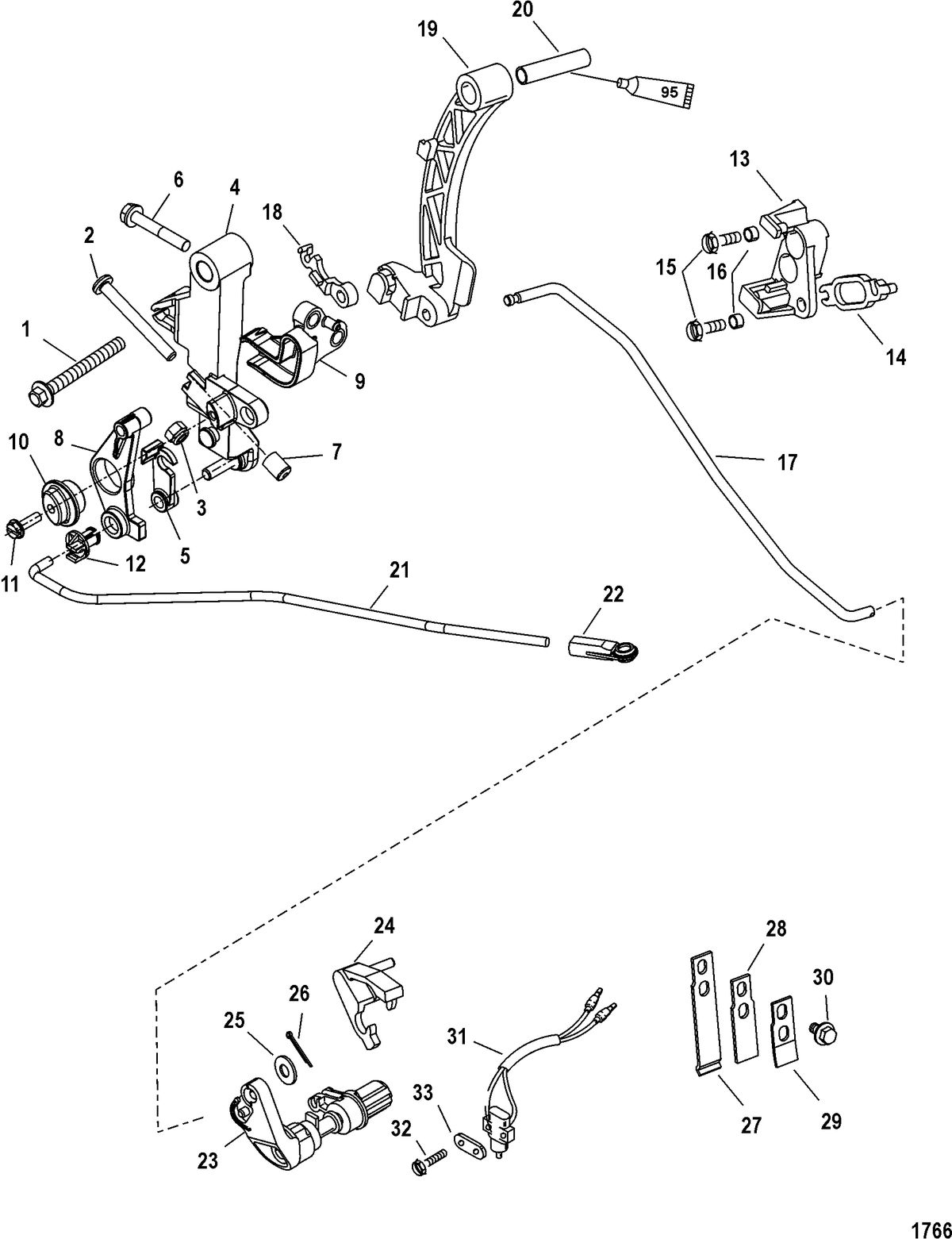 MERCURY/MARINER 30/40 EFI 4-STROKE (3 CYLINDER) Linkage