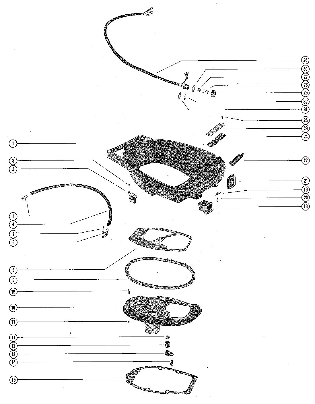 MERCURY MERC 400 BOTTOM COWL AND EXHAUST PLATE ASSEMBLY