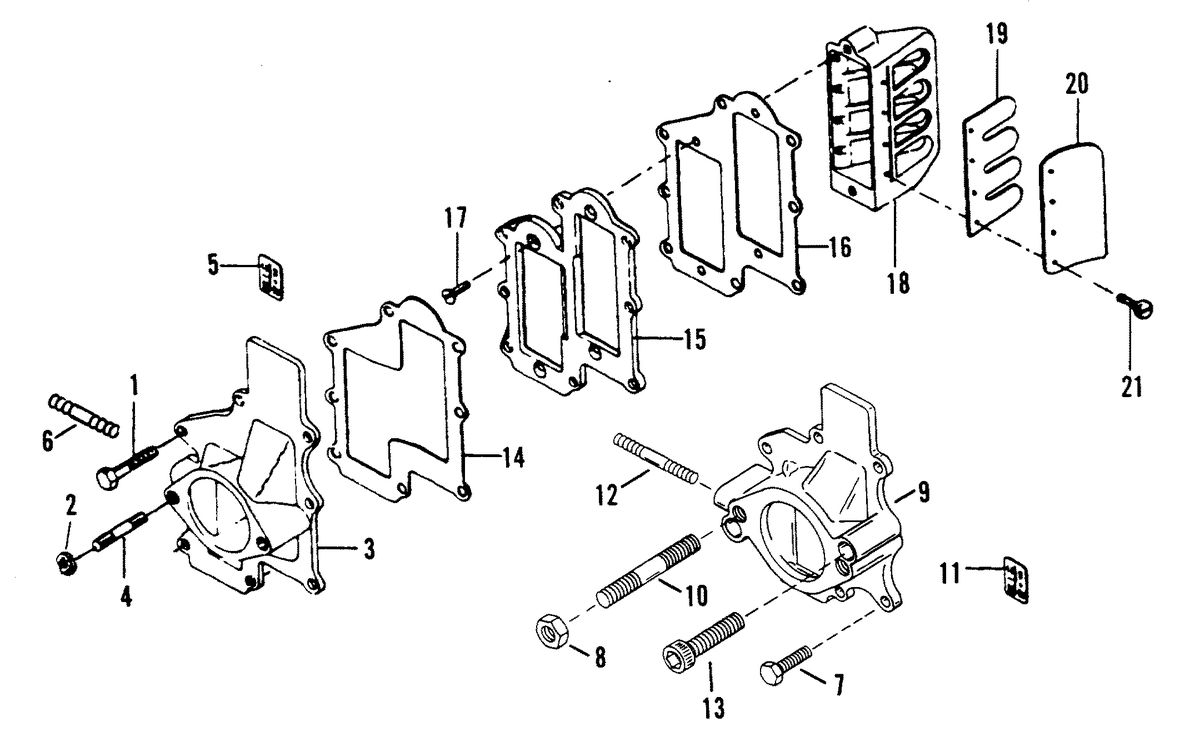 FORCE 40/50 H.P. REED PLATE AND ADAPTER FLANGE