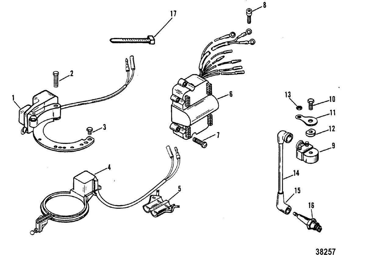 MERCURY/MARINER 6/8/9.9/15 HP IGNITION COMPONENTS