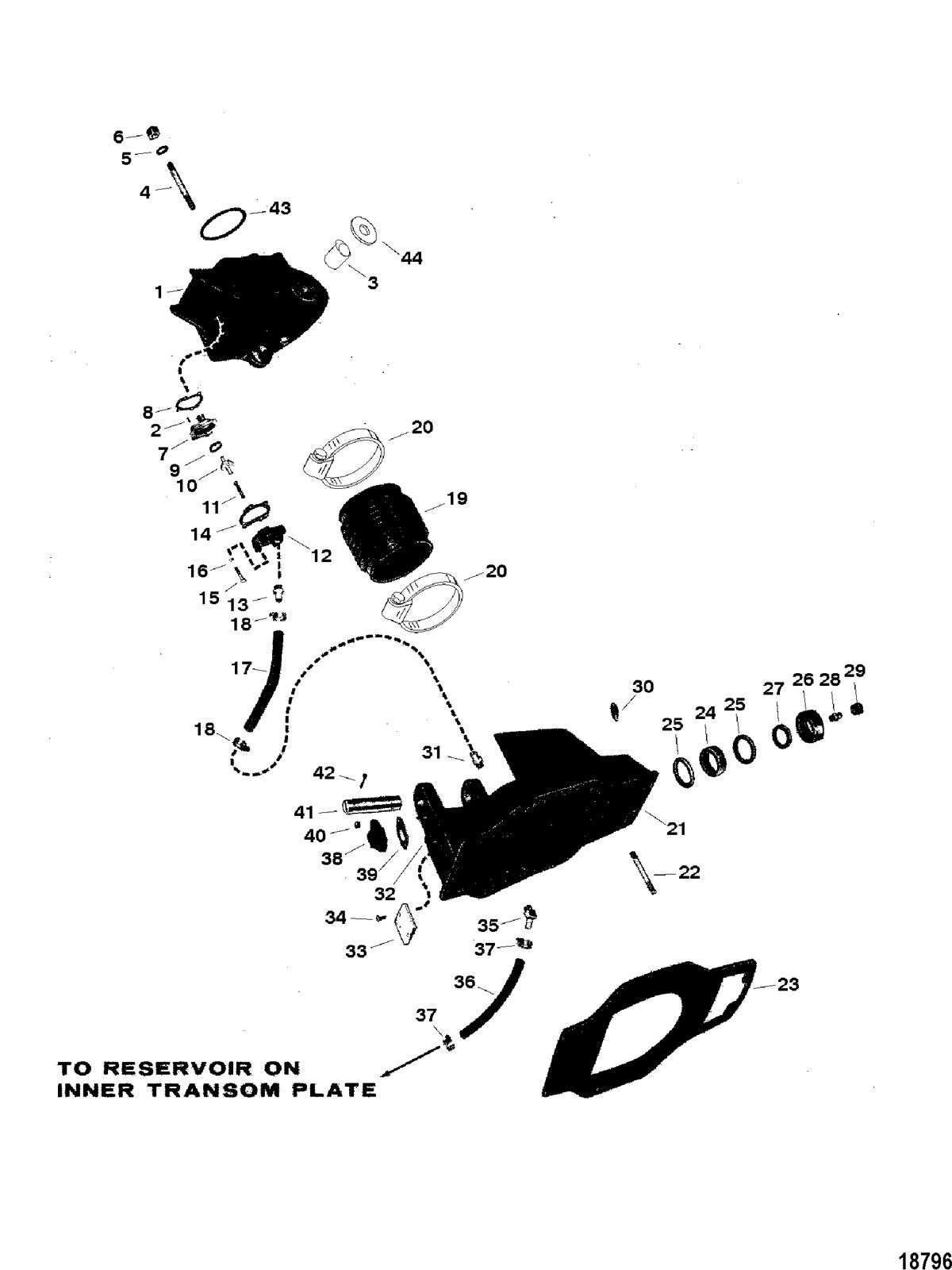 MERCRUISER ALPHA-ONE SS, II SSM, III, III SSM, IIIA SSM, IV SSM, V SSM GIMBAL HOUSING AND BELL HOUSING(IIIA-V) (2ND DESIGN)