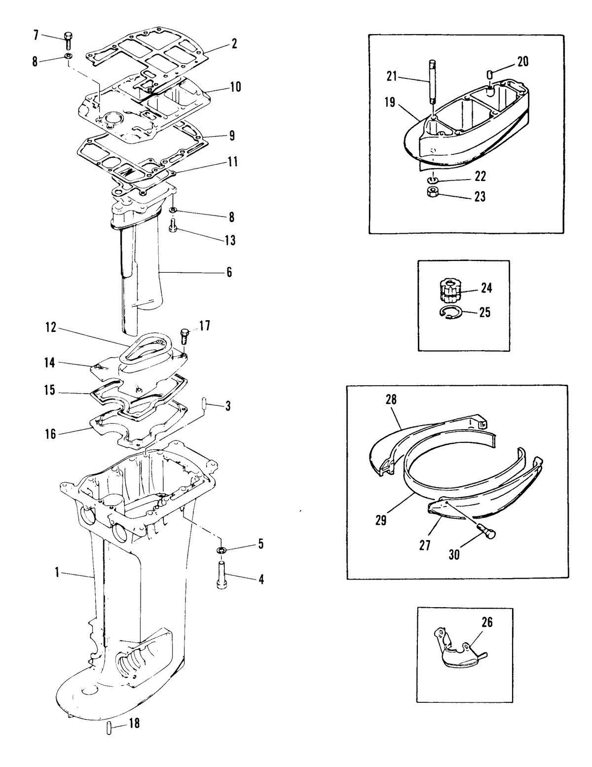 MARINER MARINER 40A HORSEPOWER DRIVESHAFT HOUSING