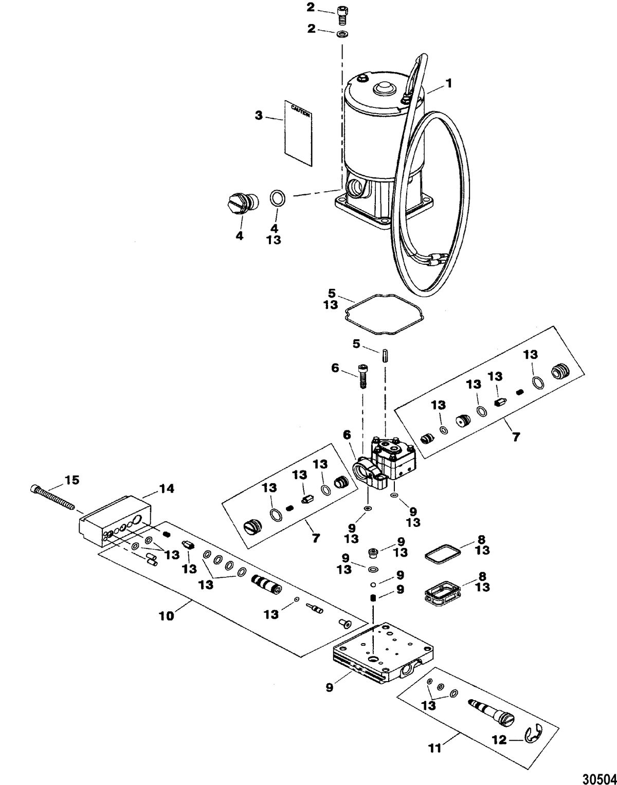 FORCE FORCE TRIM AND TILT MODELS 85 THRU 150 HP PUMP/MOTOR ASSEMBLY(853520A1)