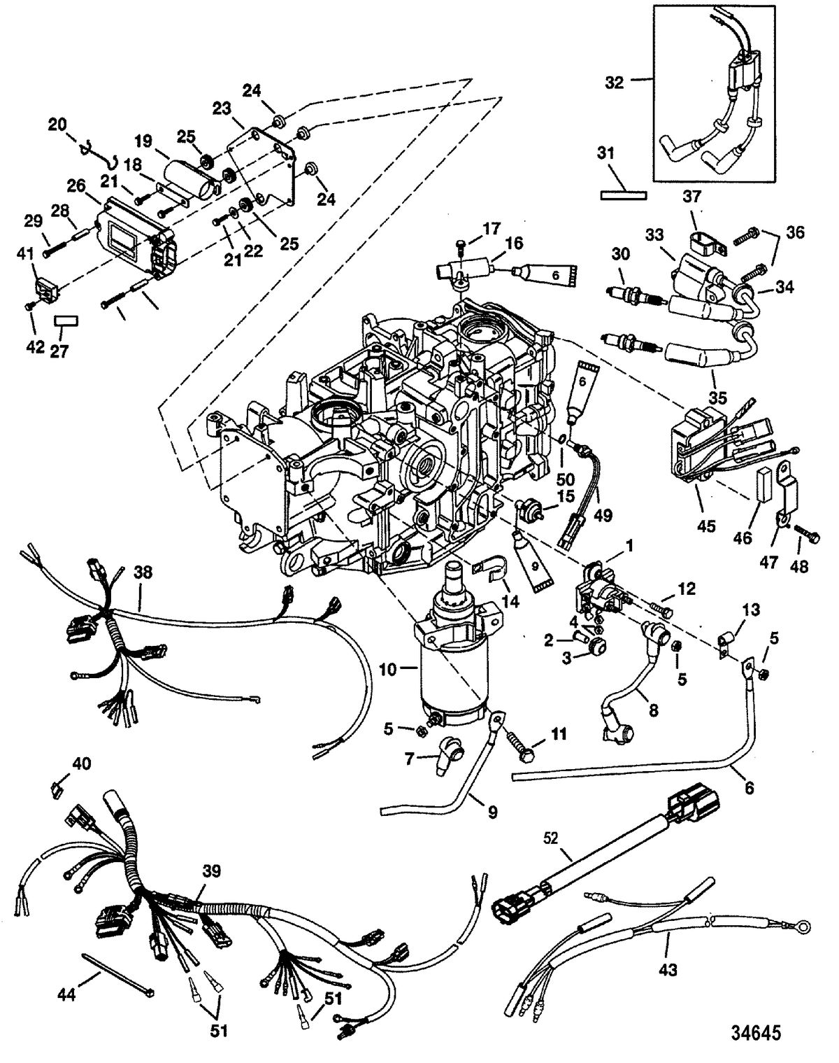 MERCURY/MARINER 25 (4-STROKE) Electrical Components(S/N-0G960500 and Up)