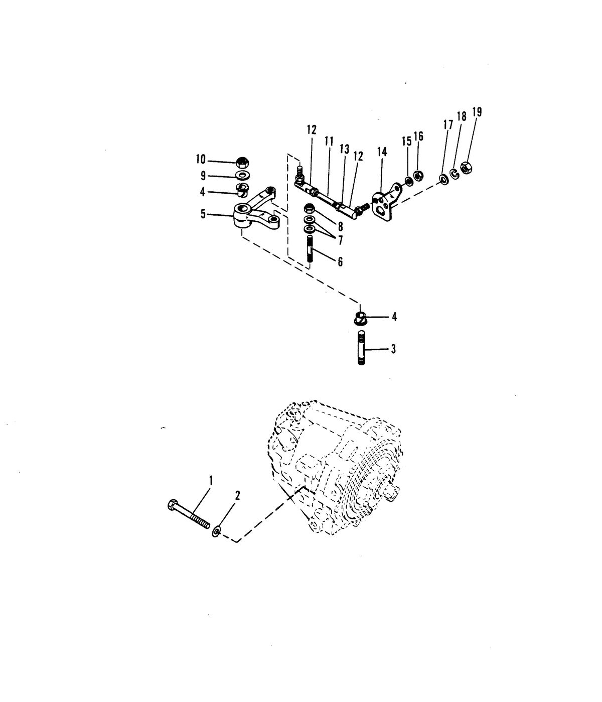 MERCRUISER 300 TEMPEST (MR/TR) ENGINE TRANSMISSION AND SHIFT LINKAGE (TR)