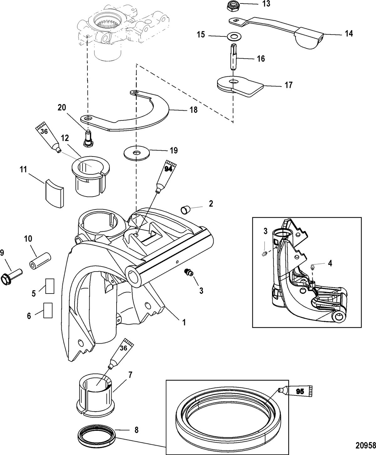 MERCURY/MARINER 40/50/60 EFI (4 CYLINDER) 4-STROKE Swivel Bracket