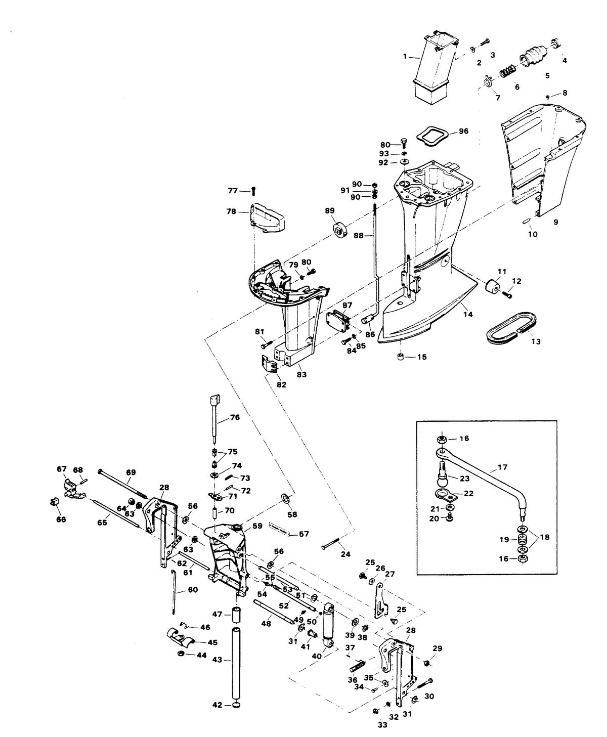CHRYSLER 140 H.P. MOTOR LEG