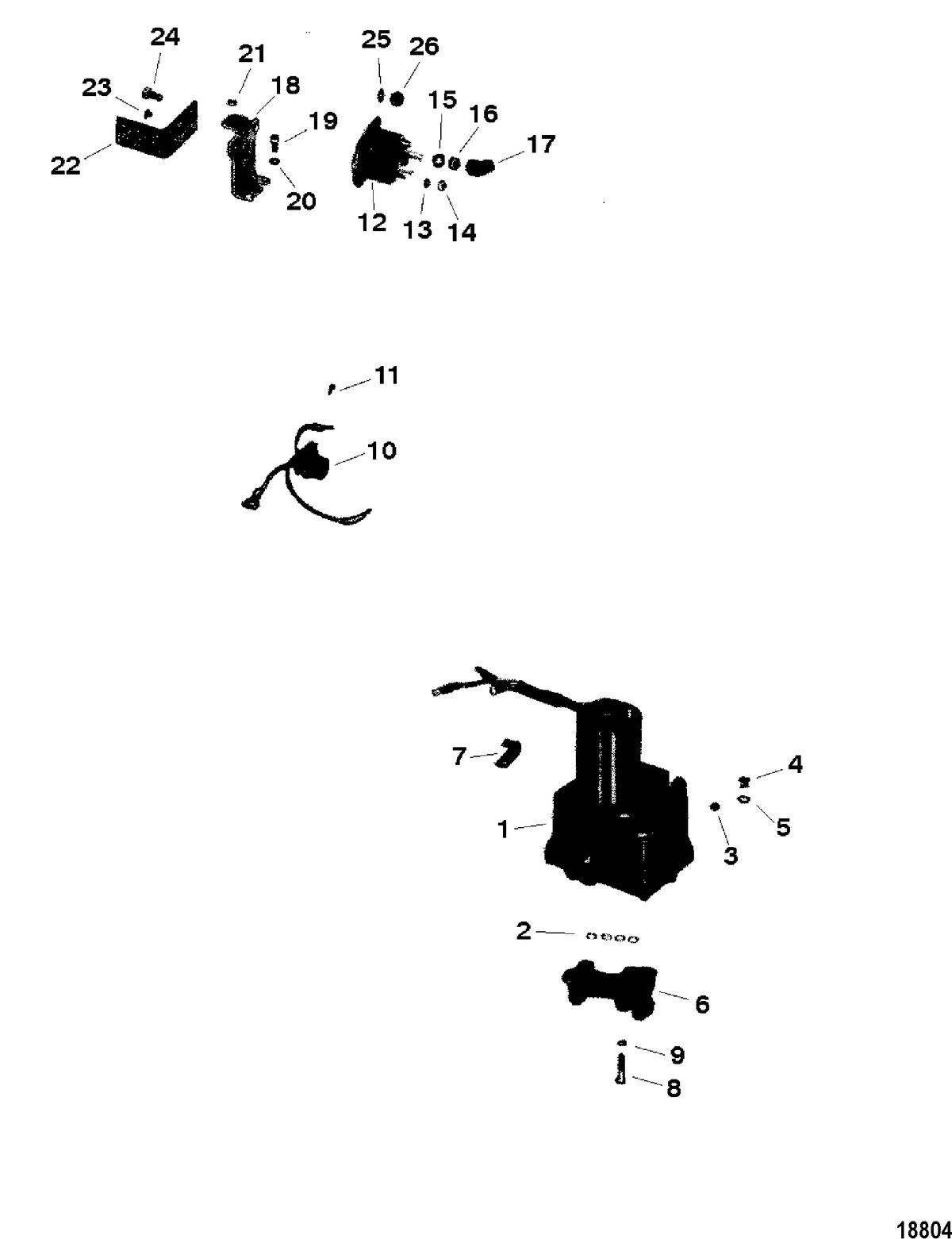 MERCRUISER ALPHA-ONE SS, II SSM, III, III SSM, IIIA SSM, IV SSM, V SSM HYDRAULIC PUMP AND BRACKET(III-IV-V) (PRESTOLITE)