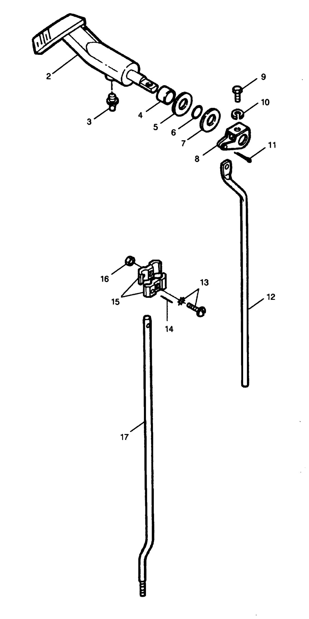 SEARS 5 H.P. STD. 15" LEG OUTBOARD MOTOR Shift Linkage