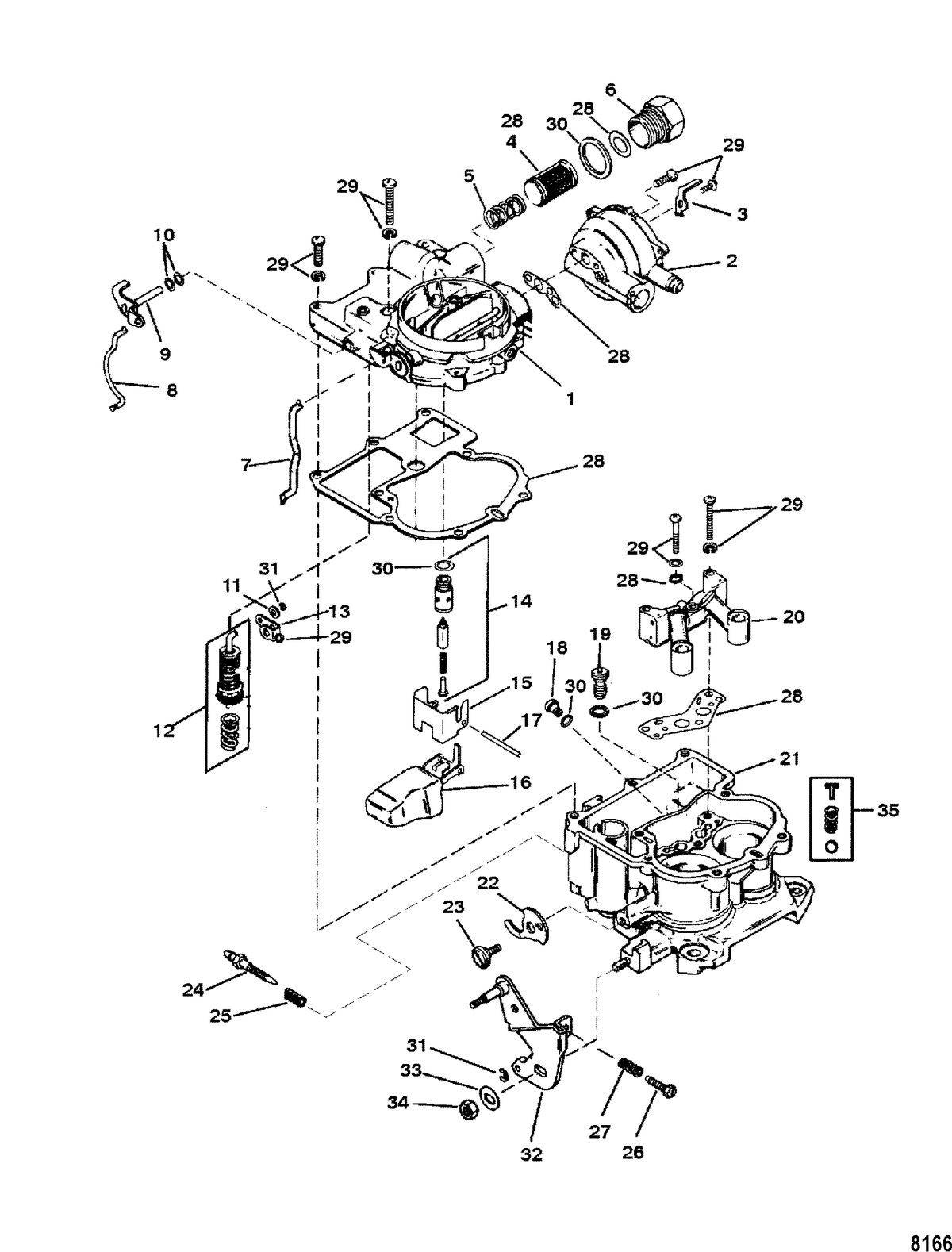 MERCRUISER 5.7L COMPETITION SKI ENGINE (GEN +) CARBURETOR(MERCARB)