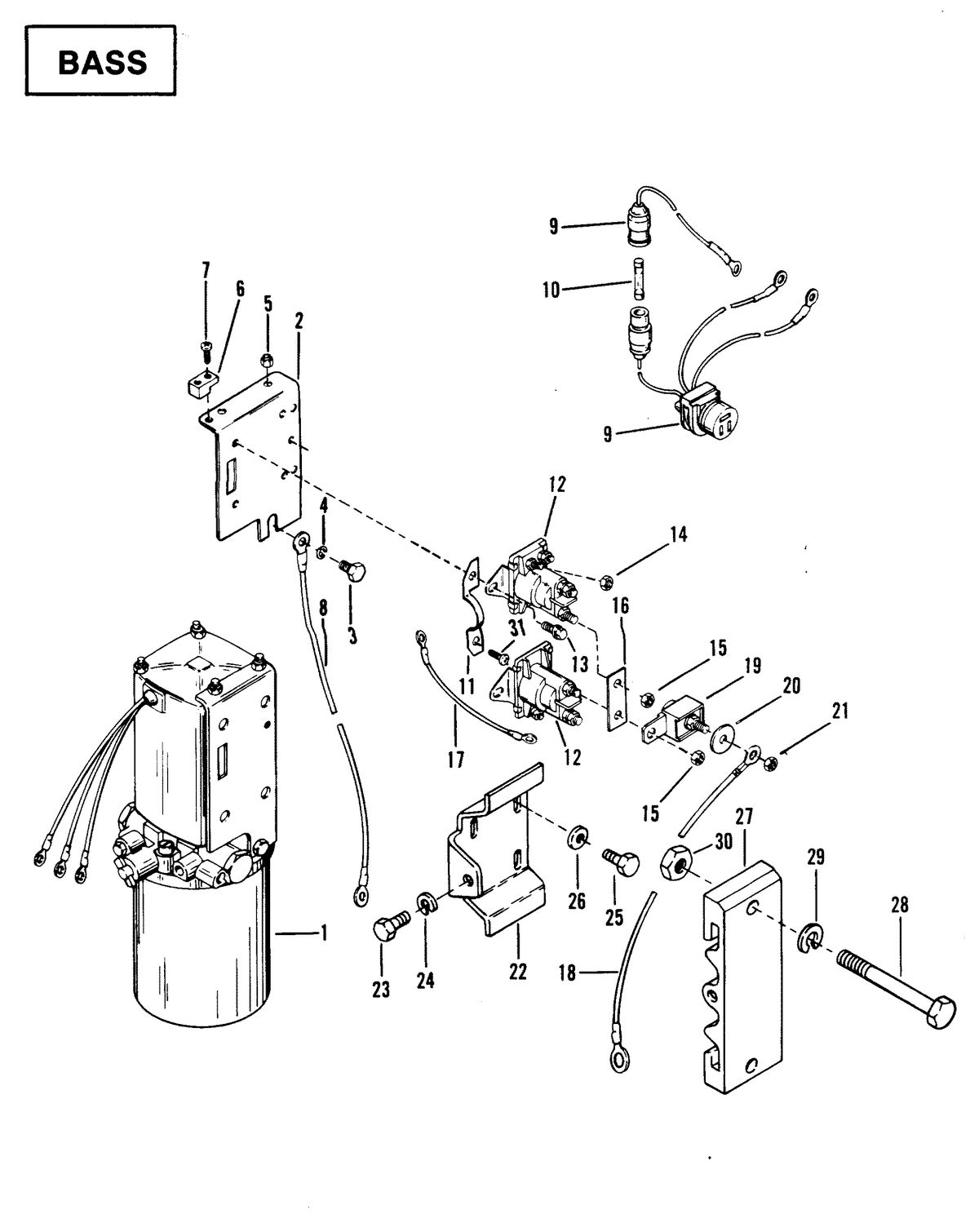 RACE OUTBOARD 2.4L (EFI) BASS/OFFSHORE HYDRAULIC PUMP AND BRACKET (M0041-L19)