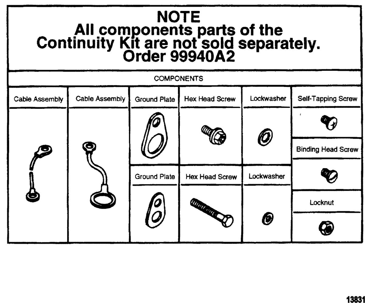 MERCRUISER BRAVO I/II/III STERNDRIVE AND TRANSOM ASSEMBLY CONTINUITY KIT