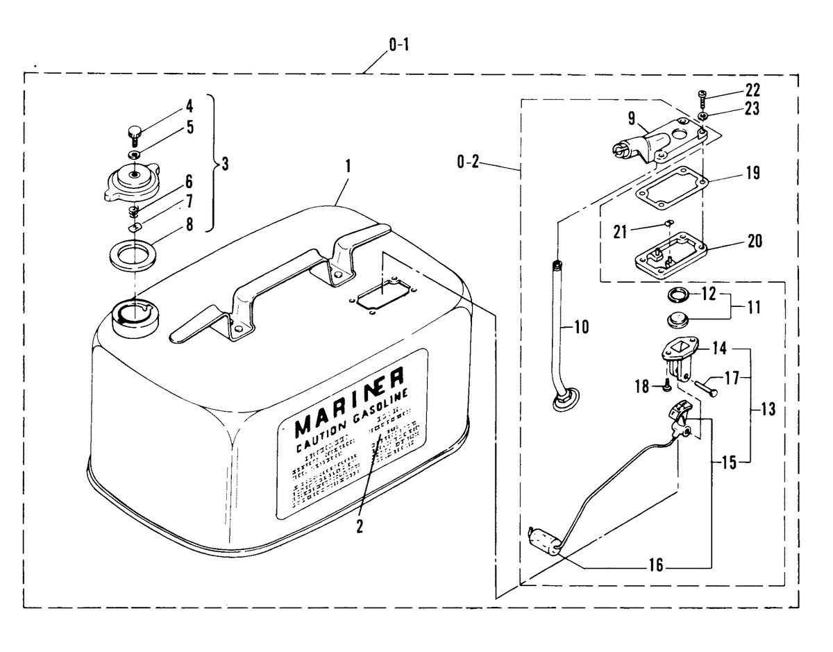 MARINER MARINER 40A HORSEPOWER FUEL TANK (REPLACEMENT OR ADDITIONAL) 22.7 LITRE (6.0 GALLON