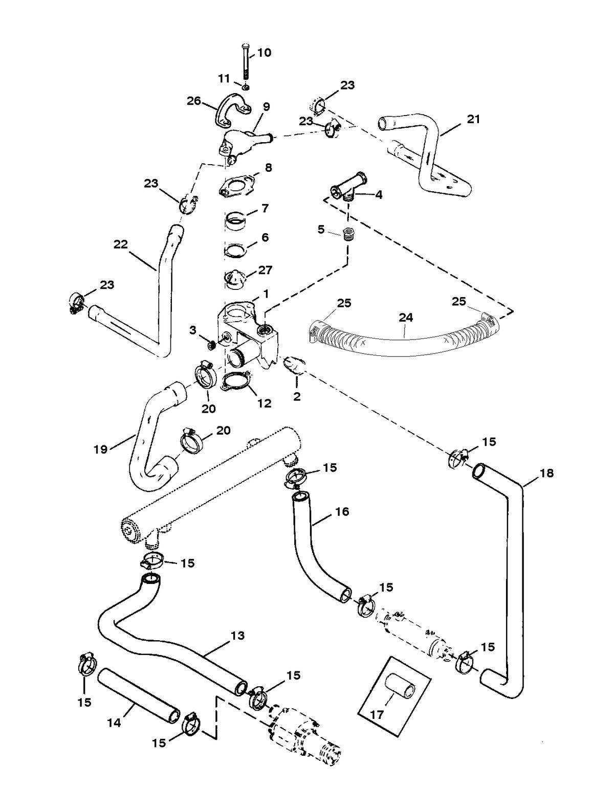 RACE STERNDRIVE 525 H.P. ENGINE THERMOSTAT HOUSING