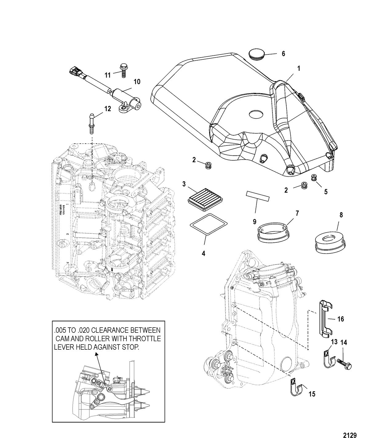MERCURY/MARINER 135/150/175 DFI (2.5L) Air Handler/Flywheel Cover