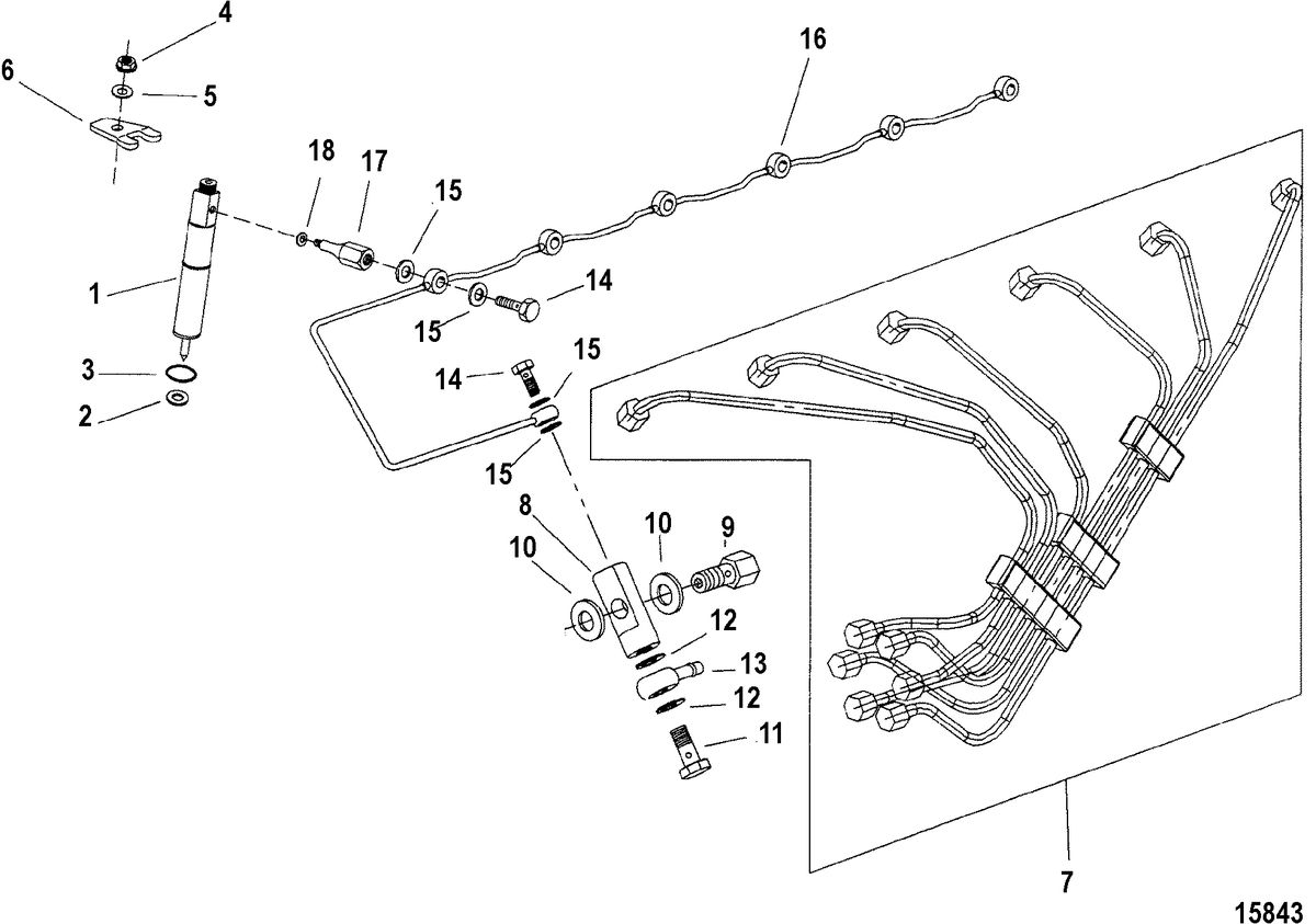 MERCRUISER CUMMINS/MERCRUISER DIESEL 4.2L 200/230 Fuel Lines And Nozzle