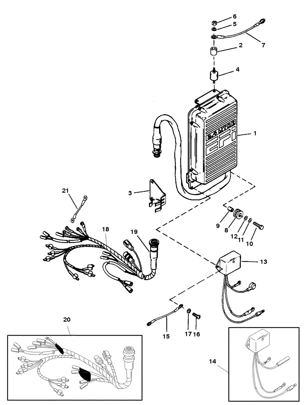 RACE OUTBOARD 225 (EFI) PRO-MAX/SUPER MAGNUM E.C.U. ASSEMBLY