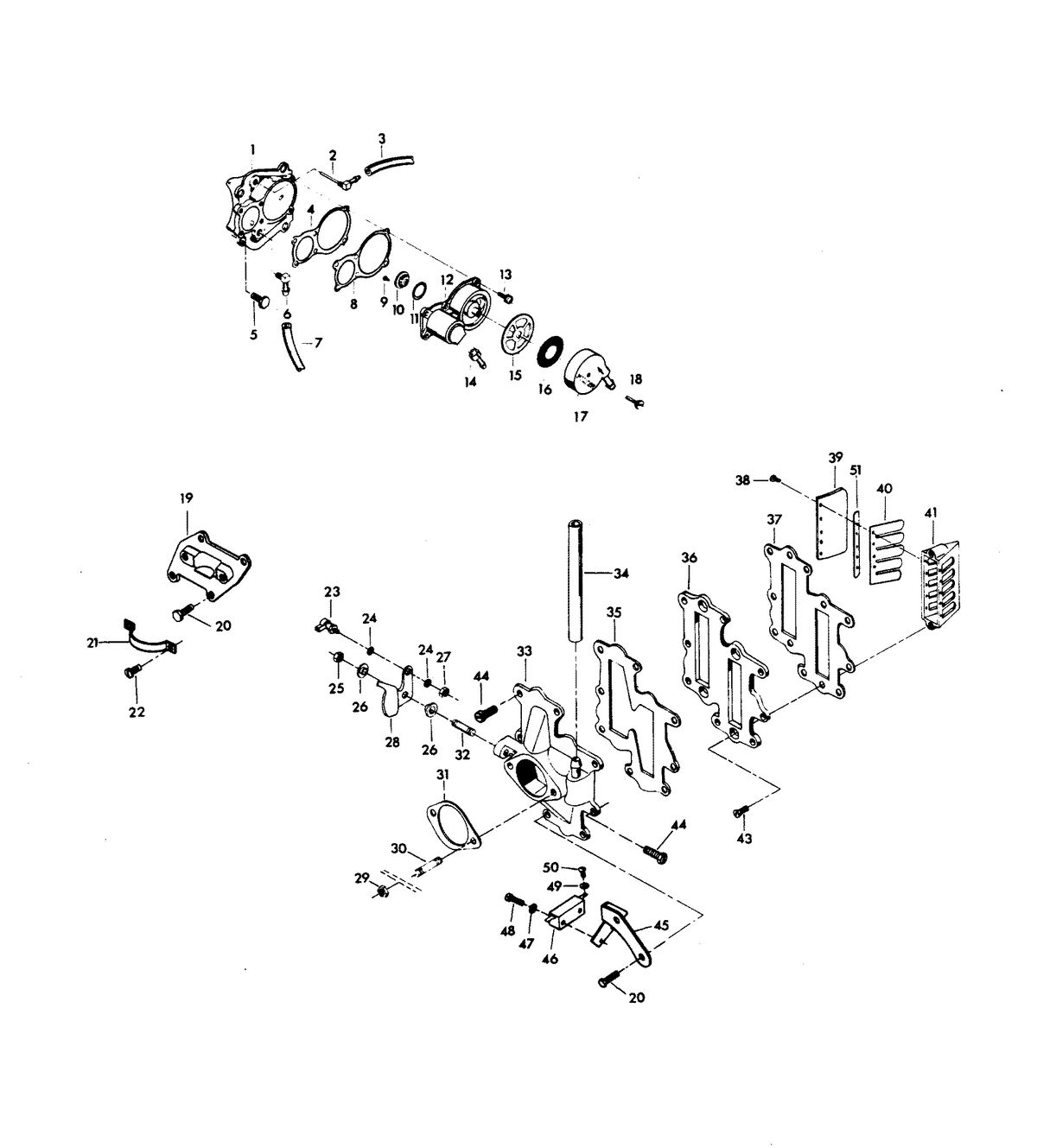 CHRYSLER 100 H.P. FUEL PUMP AND REED PLATE