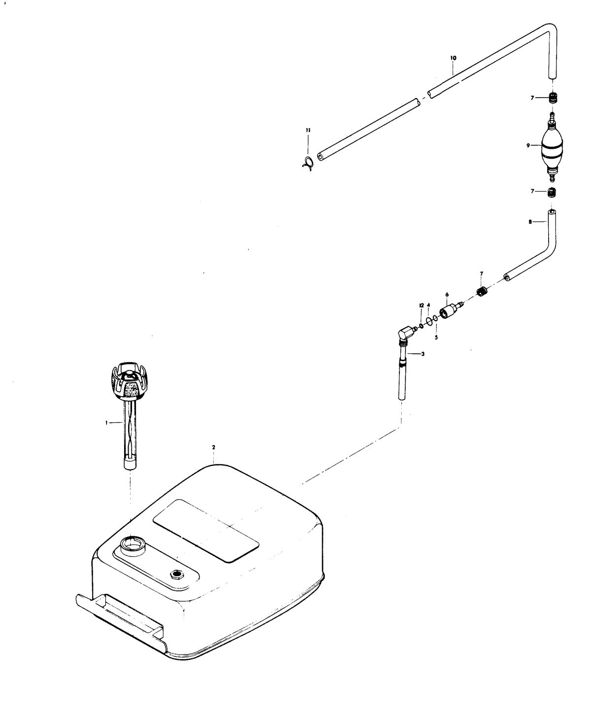 CHRYSLER 140 H.P. FUEL TANK AND LINE