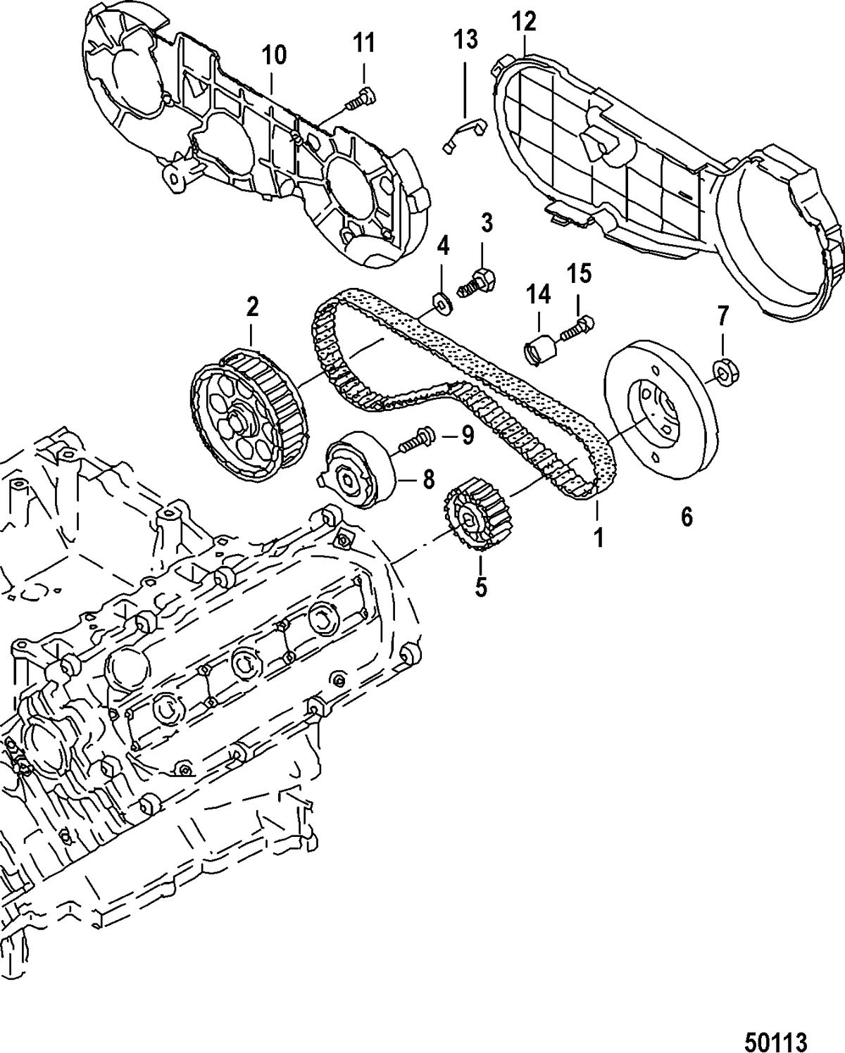 MERCRUISER VW TDI 3.0L TOOTHED BELT AND COVER