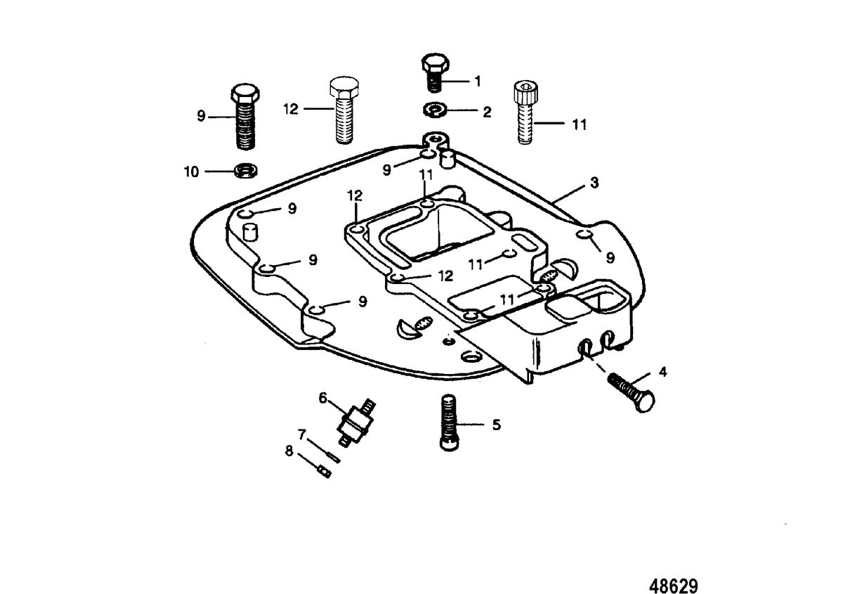 FORCE 35 HP B-MODELS (1989) FORCE Spacer Plate