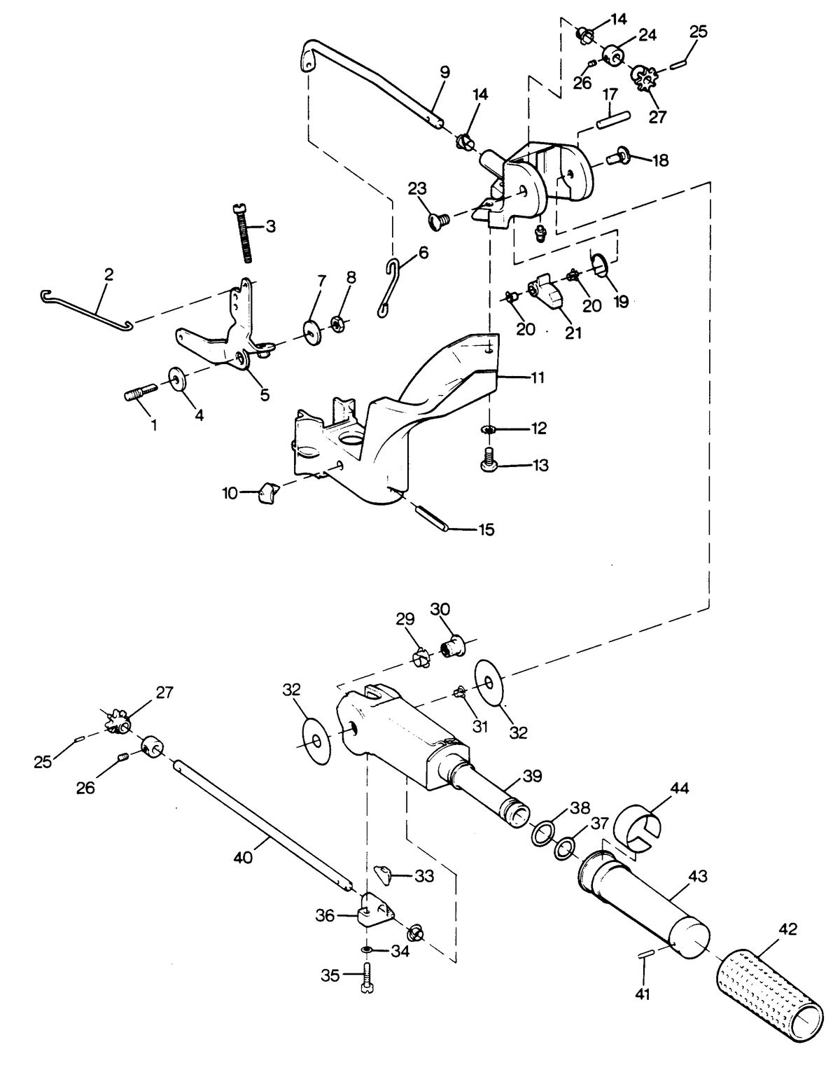SEARS SEARS 7.5 H.P. TILLER HANDLE AND THROTTLE LINKAGE