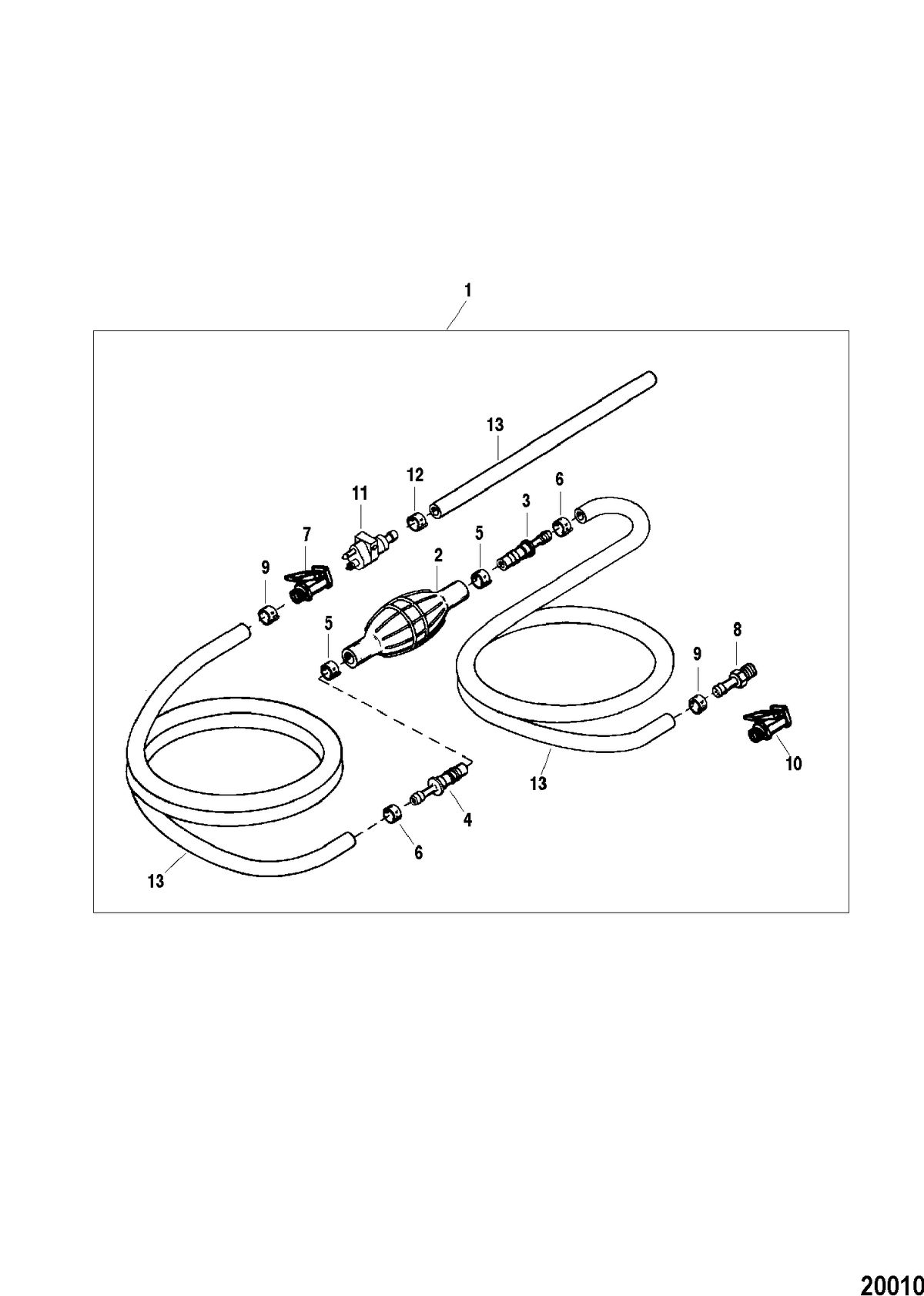 FORCE FORCE 40/50 H.P. (1998-1999) Fuel Line Assembly