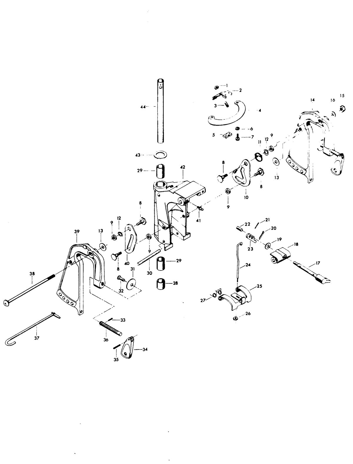 CHRYSLER 25 H.P. SWIVEL BRACKET GROUP