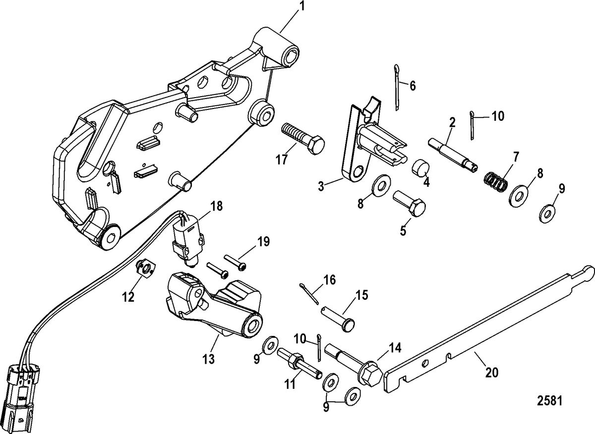 MERCRUISER 357 STROKER SCORPION Shift Bracket
