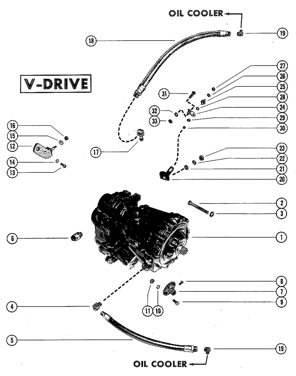MERCRUISER 898 (STERN DRIVE) 198 (INBOARD) ENGINE TRANSMISSION AND RELATED PARTS (V-DRIVE)