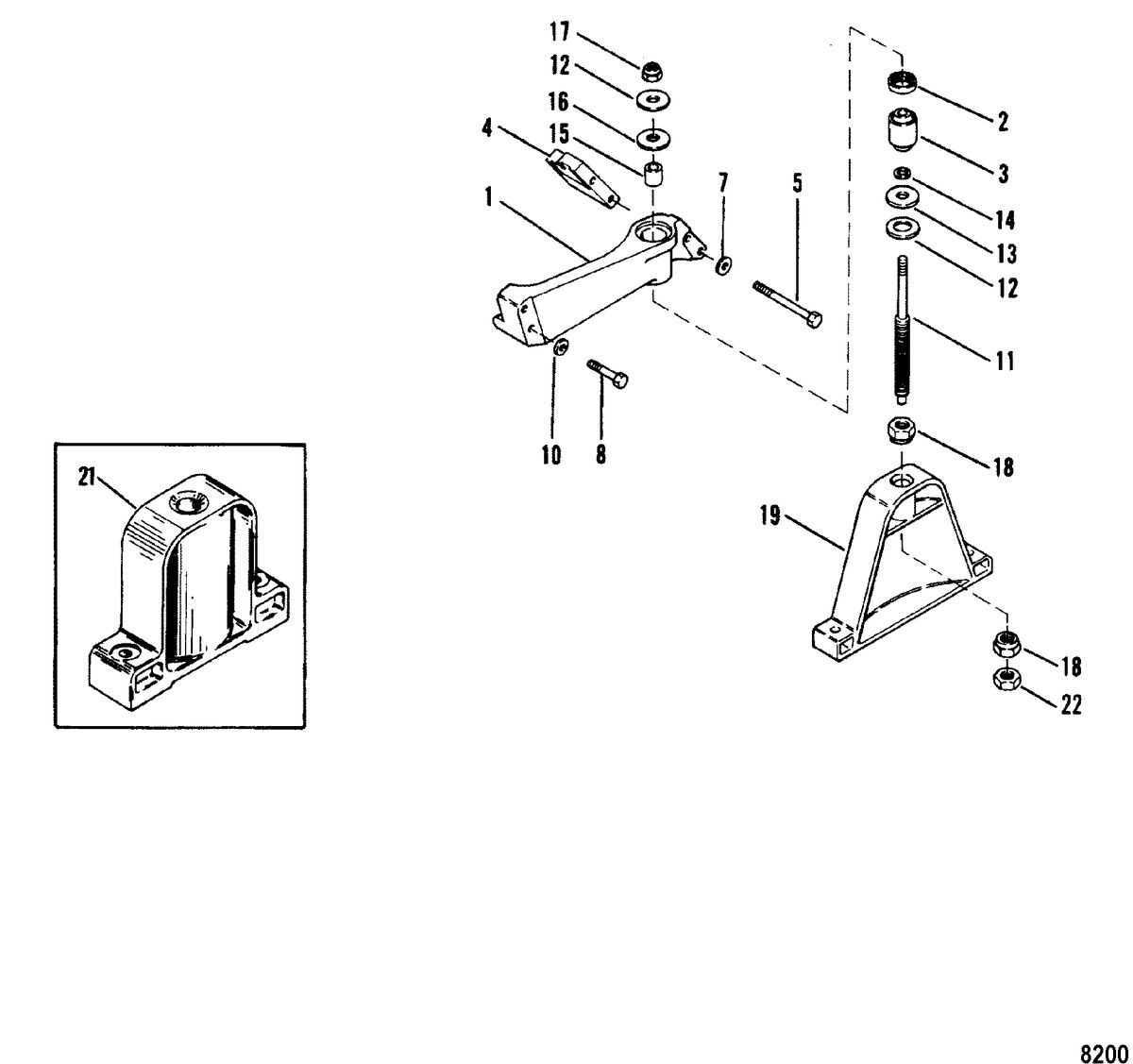 MERCRUISER 3.0L/LX ALPHA ONE Engine Mounting(Front)