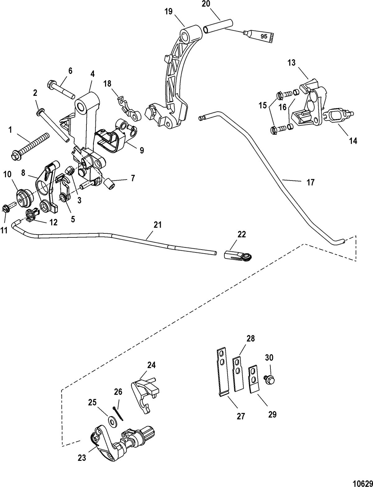 MERCURY/MARINER 40 EFI (3 CYLINDER) 4-STROKE Linkage(Short)