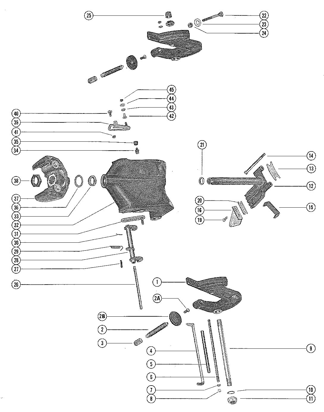 MERCURY MERC 40 CLAMP AND SWIVEL BRACKET ASSEMBLY