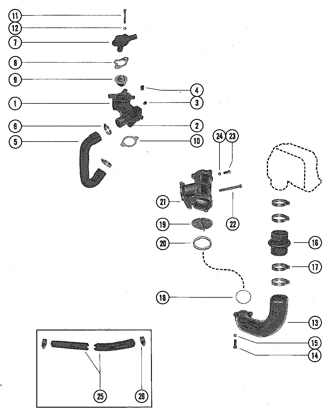 MERCRUISER 250 ENGINE THERMOSTAT HOUSING