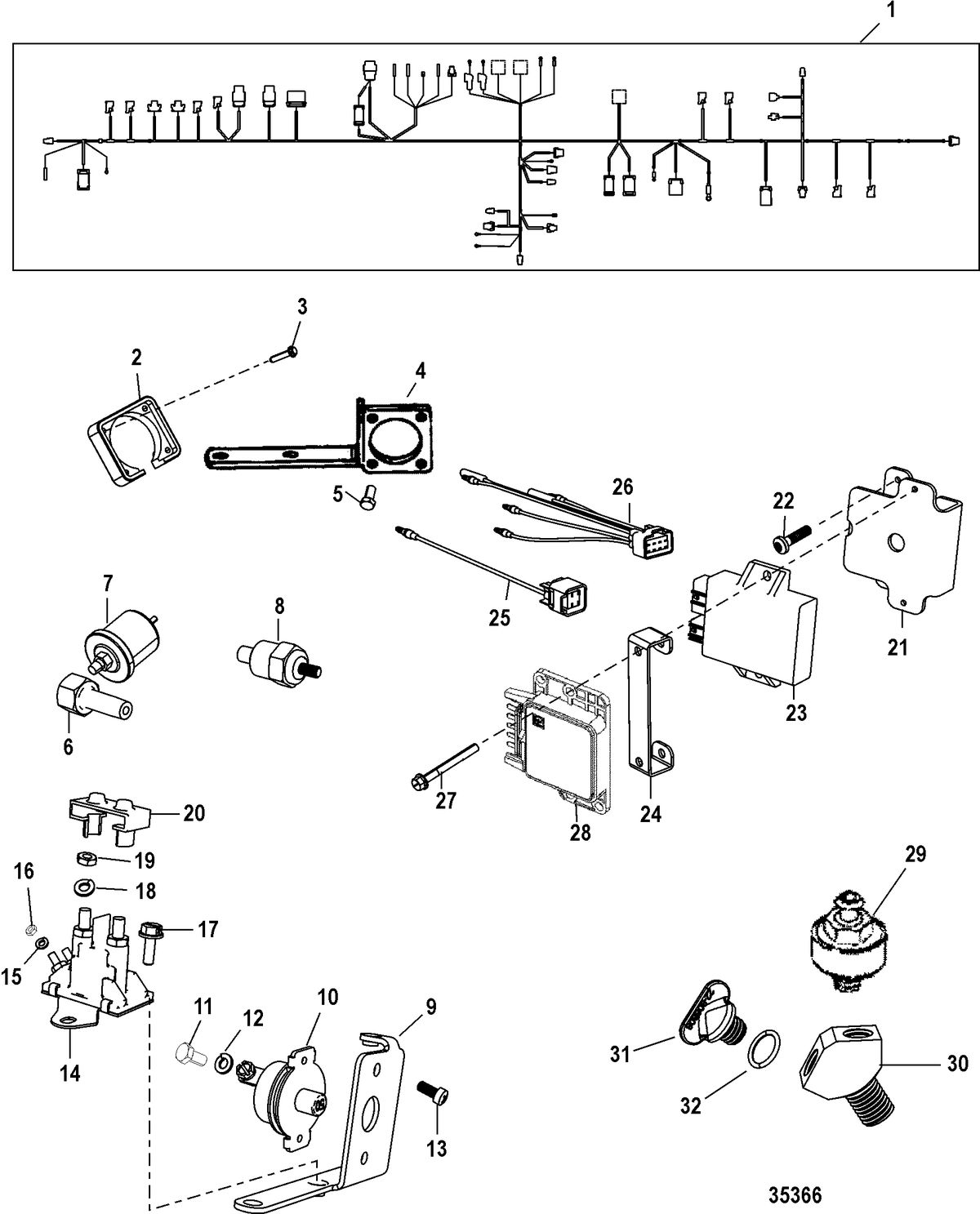 MERCRUISER 357 MAG BRAVO 4V/357 ALPHA 4V/383 MAG BRAVO 4V Electrical Components