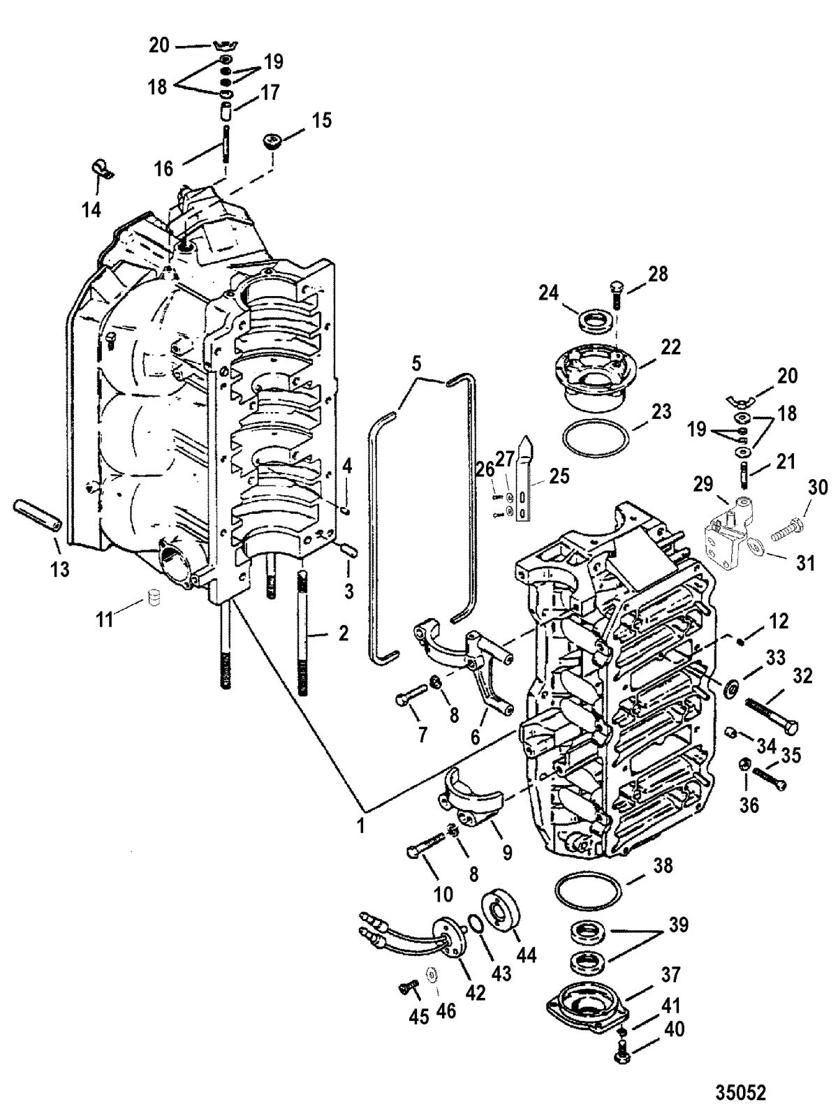RACE OUTBOARD 2.5L (EFI) 2.5L (EFI-OFFSHORE) Cylinder Block and End Caps