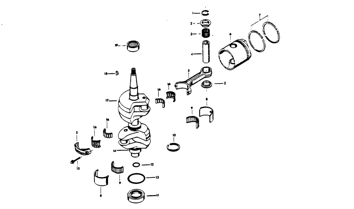 CHRYSLER 30 H.P. CRANKSHAFT AND PISTON GROUP