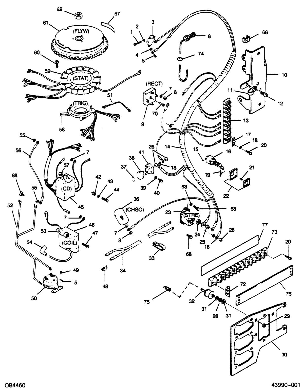 FORCE FORCE 1989 125 HP"E" MODELS ELECTRICAL COMPONENTS