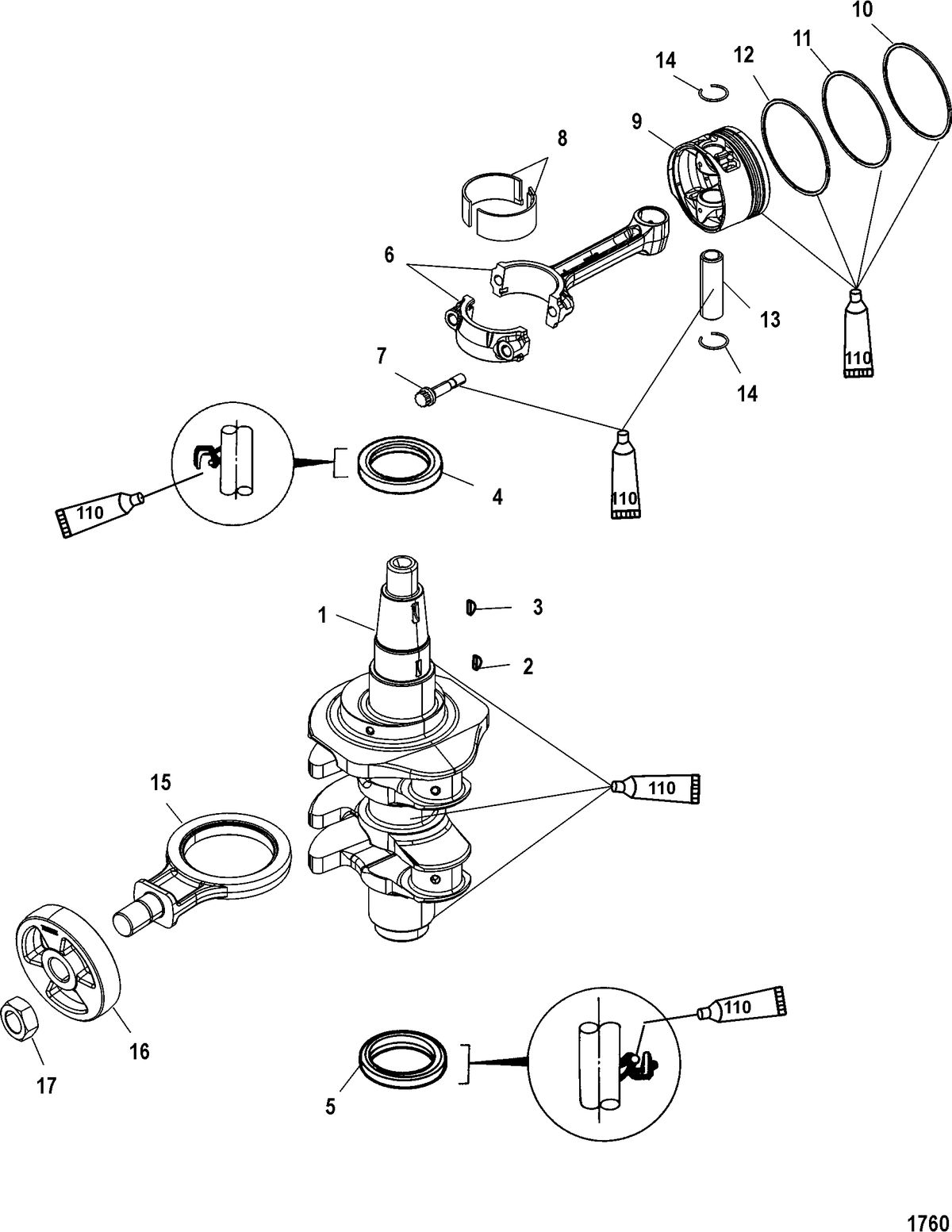 MERCURY/MARINER 25 (4-STROKE) Crankshaft