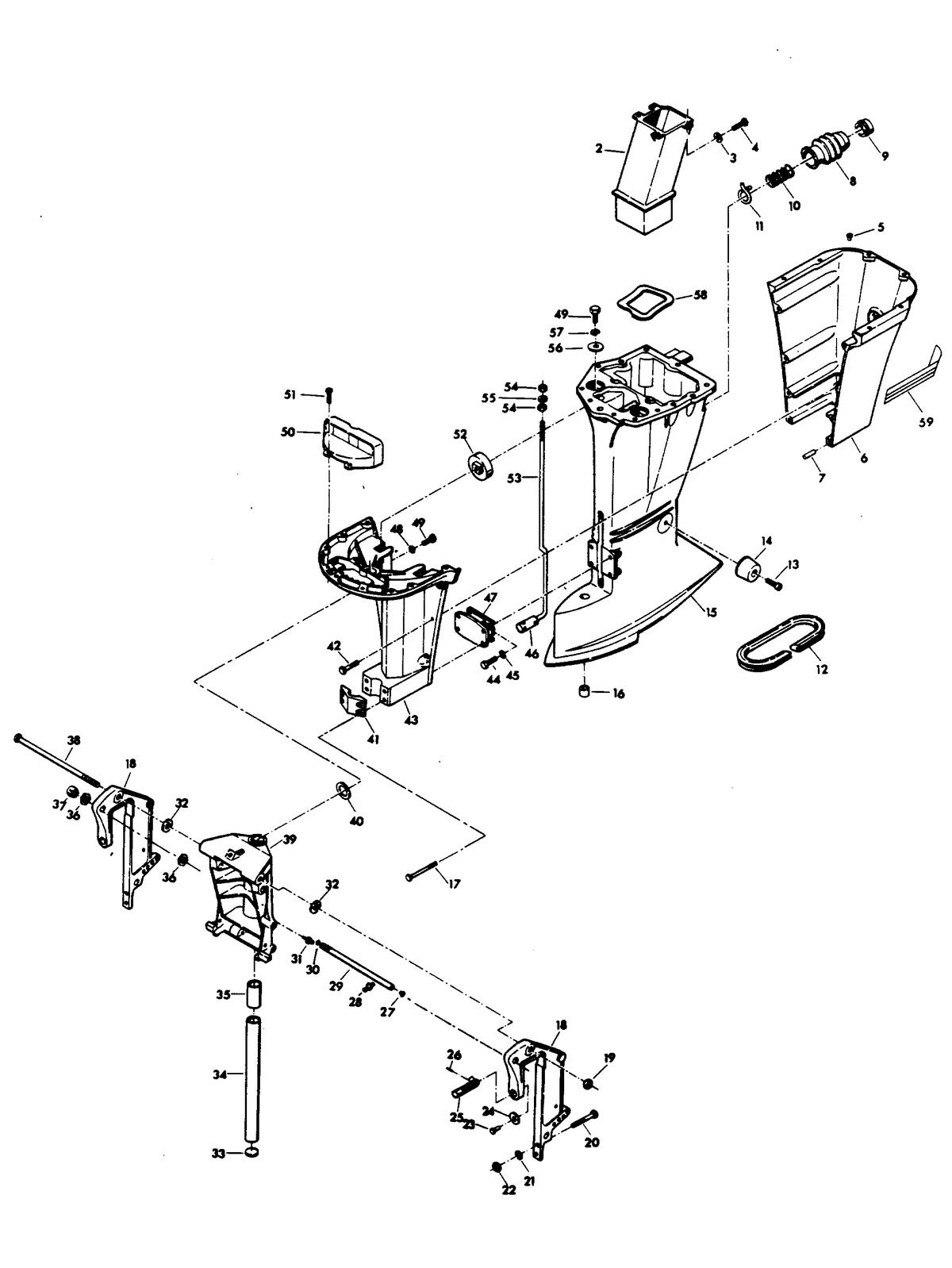 CHRYSLER 115 H.P. CHARGER MOTOR LEG