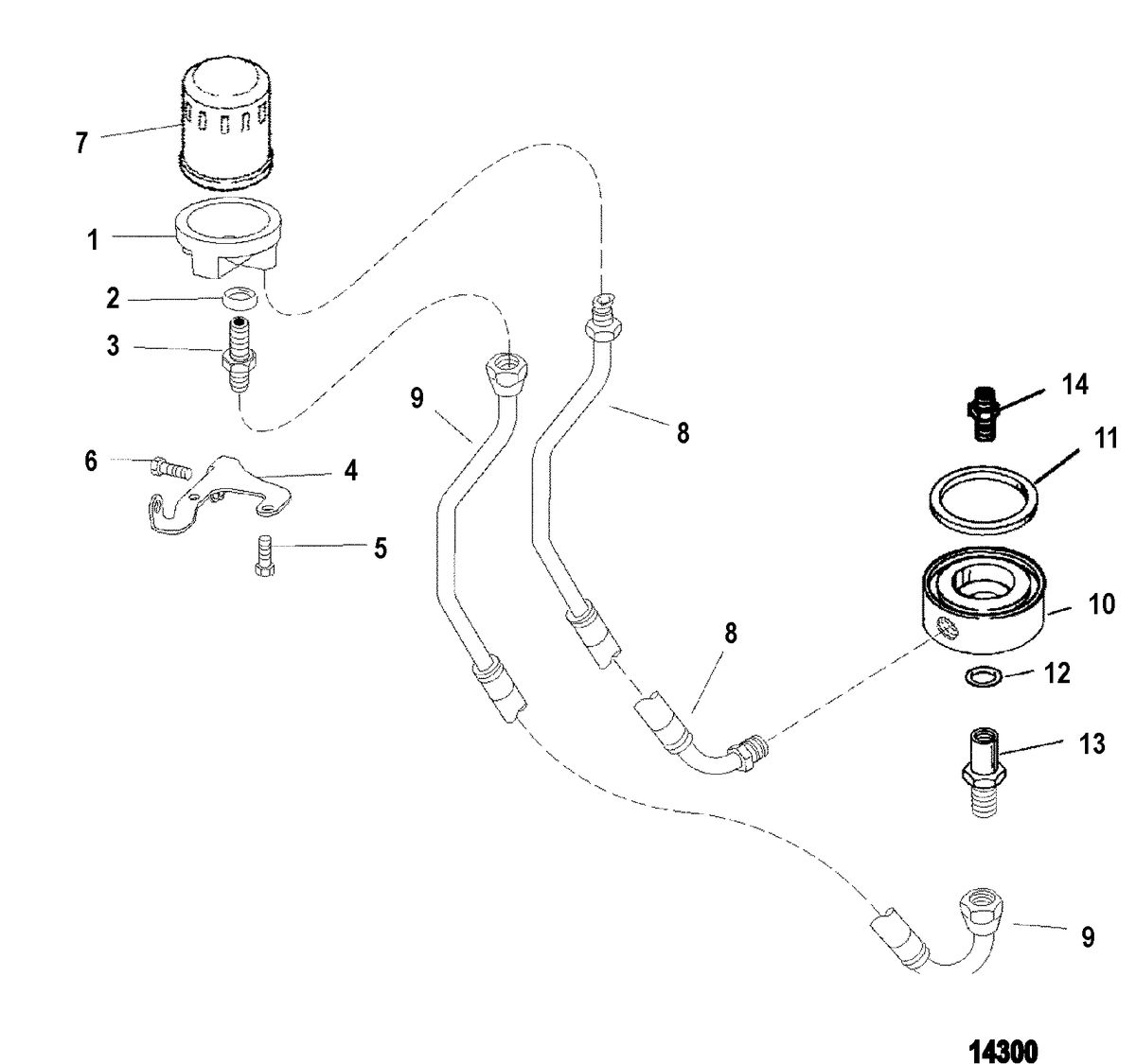MERCRUISER 262 MAGNUM (EFI - TBI) Remote Oil Filter(With 860091T Adaptor)
