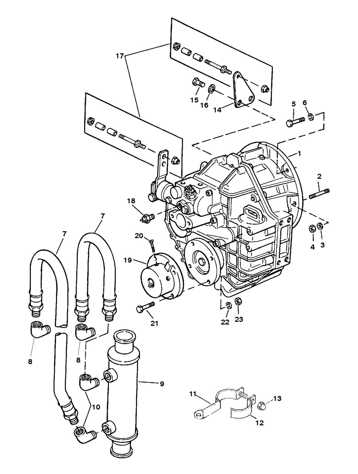 MERCRUISER MIE 5.7L INBOARD TRANSMISSION AND RELATED PARTS (HURTH 630)