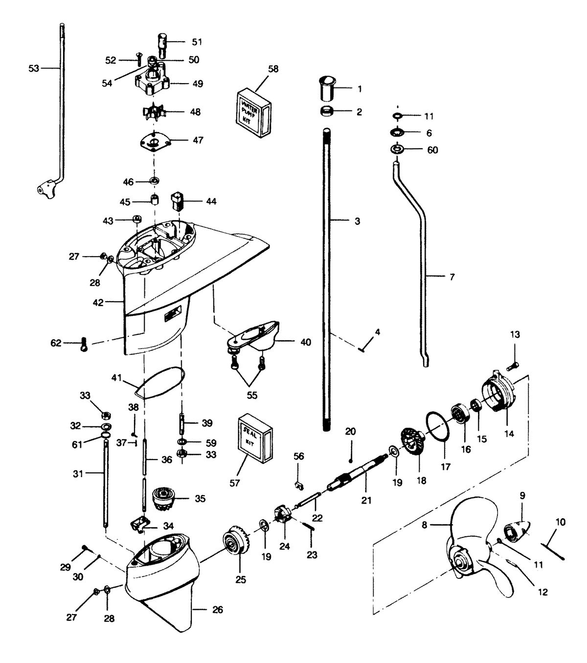 FORCE FORCE 1992 50 H.P. "A" MODELS GEAR HOUSING