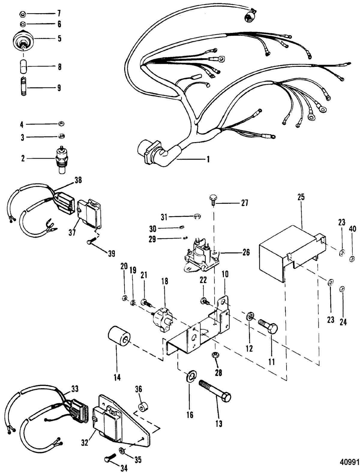 MERCRUISER 5.7L COMPETITION SKI ENGINE Wiring Harness & Electrical Components