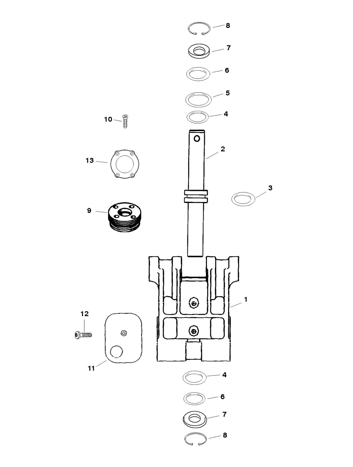 RACE OUTBOARD FORMULA 1 2 LITRE - EFI SWIVEL BRACKET ASSEMBLY