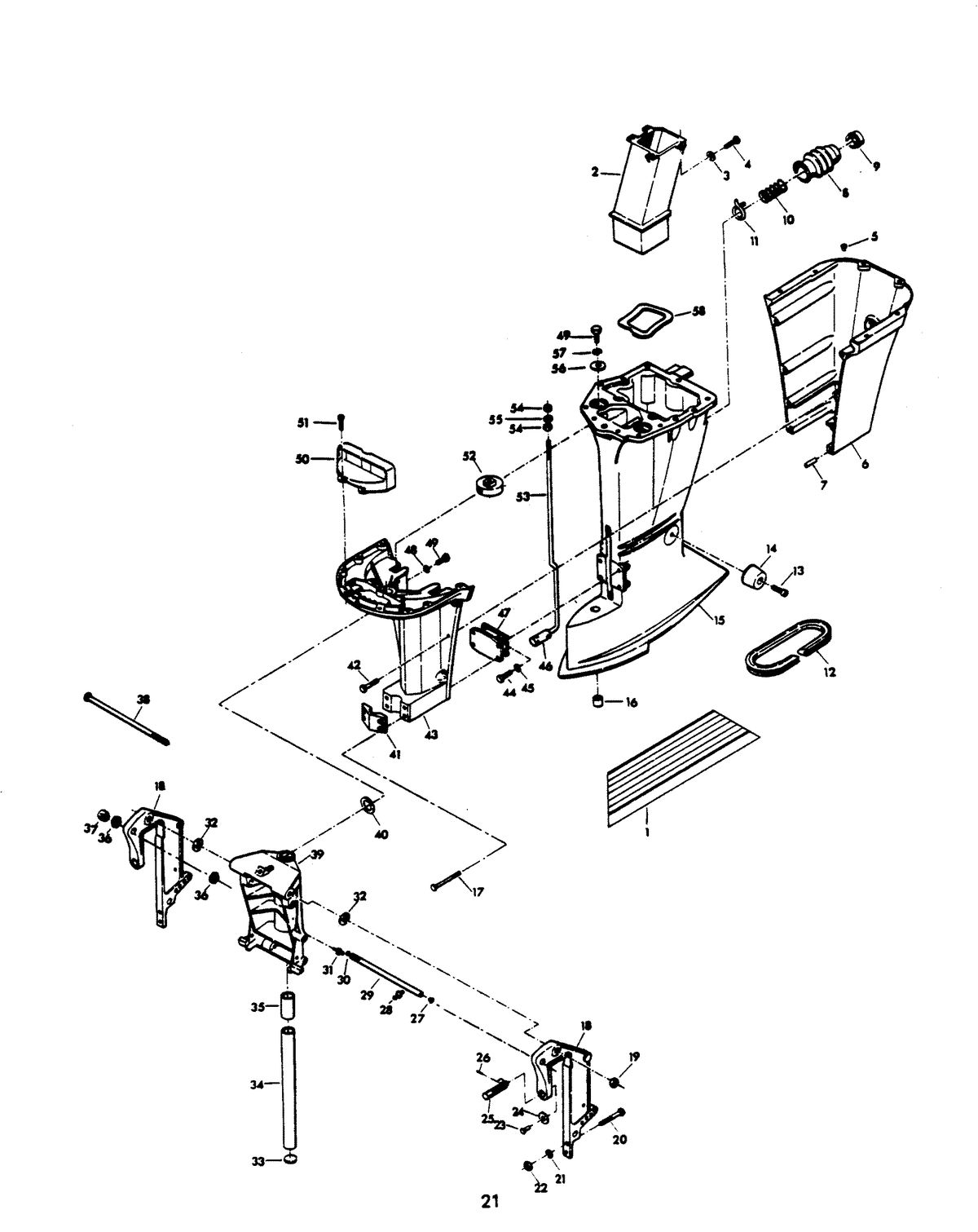 CHRYSLER 115 H.P. CHARGER MOTOR LEG