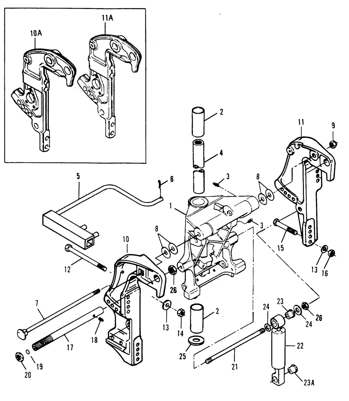 FORCE 120 H.P. SWIVEL BRACKET/STERN BRACKETS