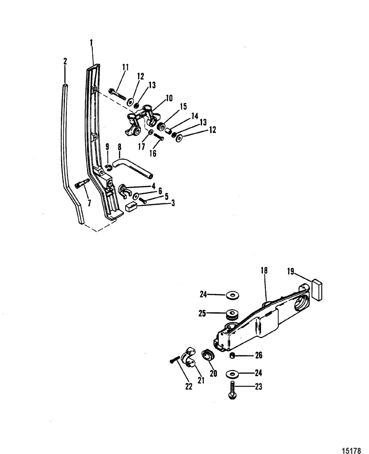 MERCURY/MARINER 100 / 115 HP (4 CYLINDER) Cowl Mounting Brackets