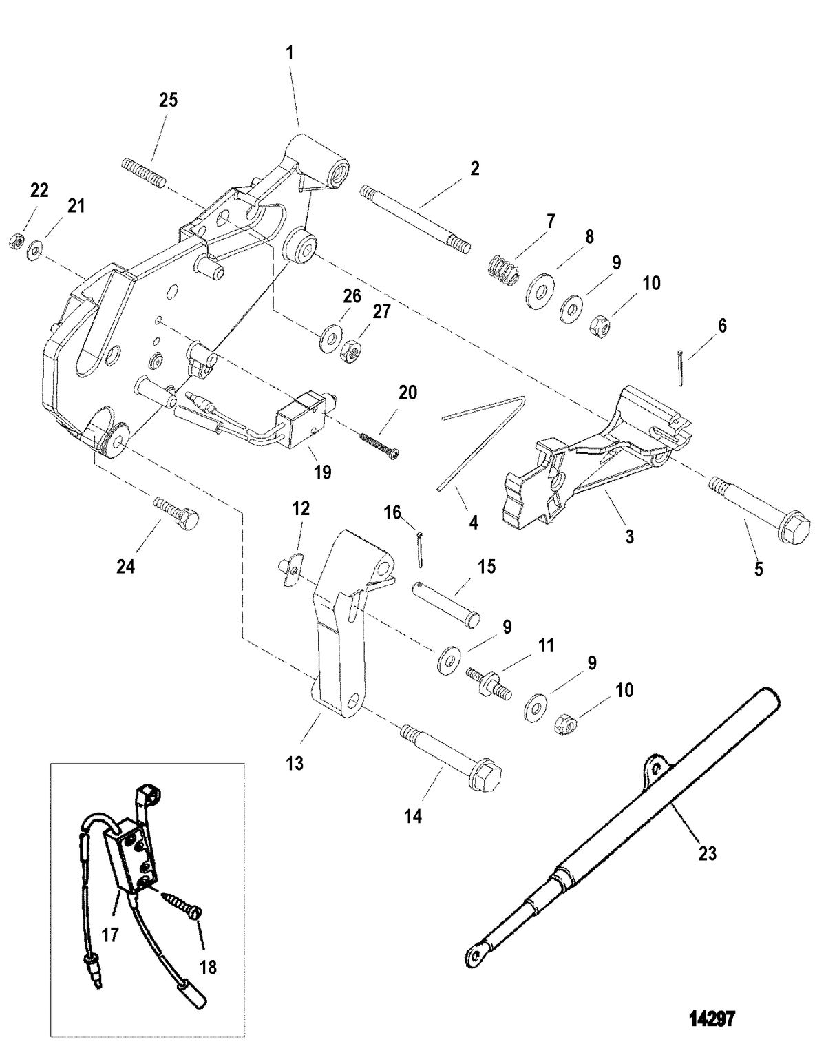 MERCRUISER 262 MAGNUM (EFI - TBI) Shift Bracket(Alpha Engines)