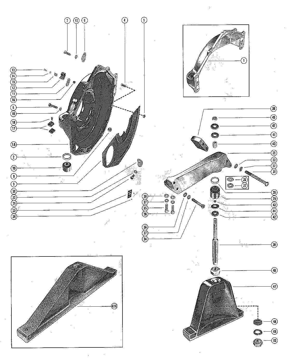MERCRUISER 110 ENGINE FLYWHEEL HOUSING AND ENGINE SUPPORT